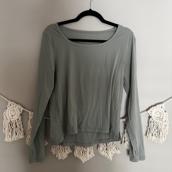 Danskin Sage Green Long Sleeve Workout Top - Picture 1 of 4